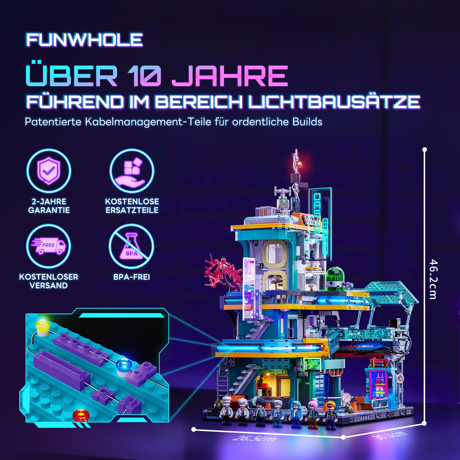 Amazon.com: FUNWHOLE Cyberpunk Mansion Lighting Building-Bricks